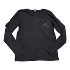 Playera Harley Davidson De Mujer Talla Chica Gris Oscuro