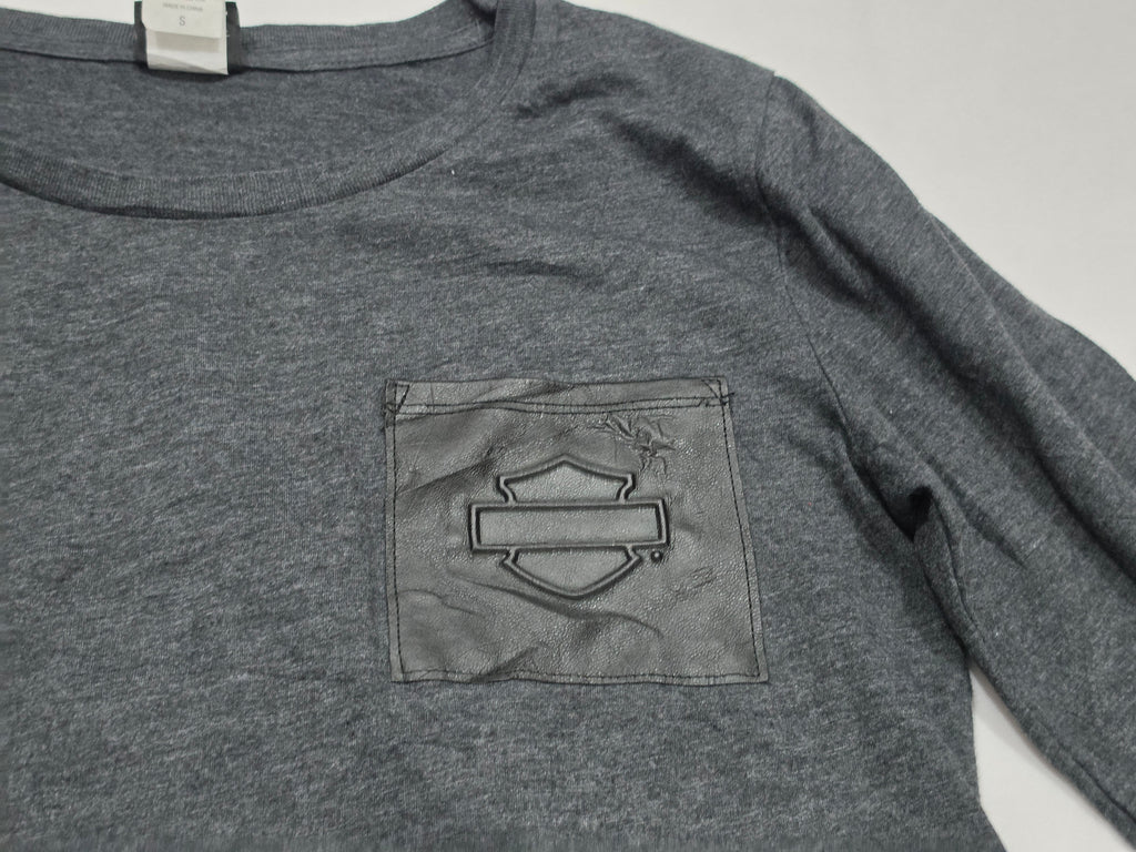 Playera Harley Davidson De Mujer Talla Chica Gris Oscuro