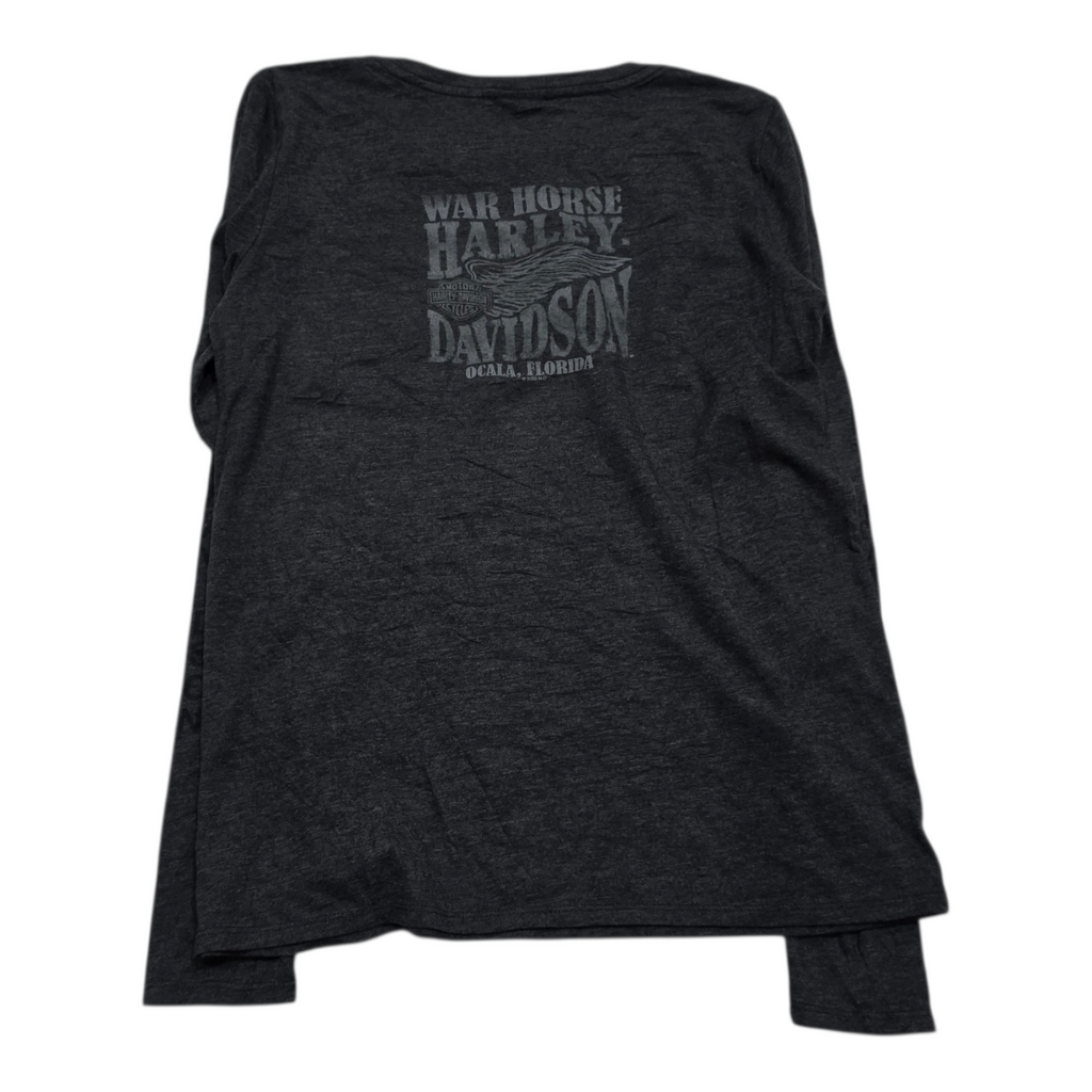 Playera Harley Davidson De Mujer Talla Chica Gris Oscuro