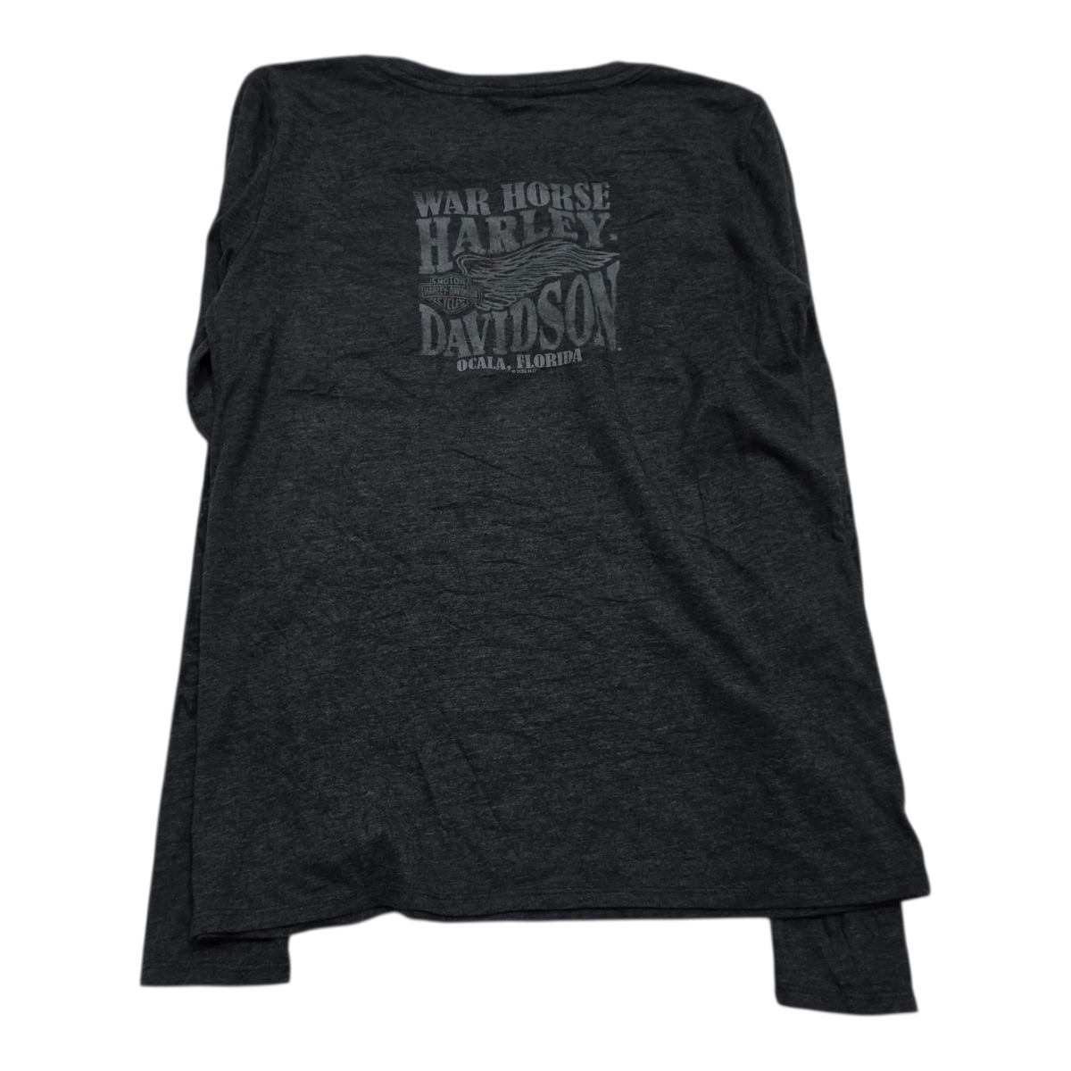 Playera Harley Davidson De Mujer Talla Chica Gris Oscuro
