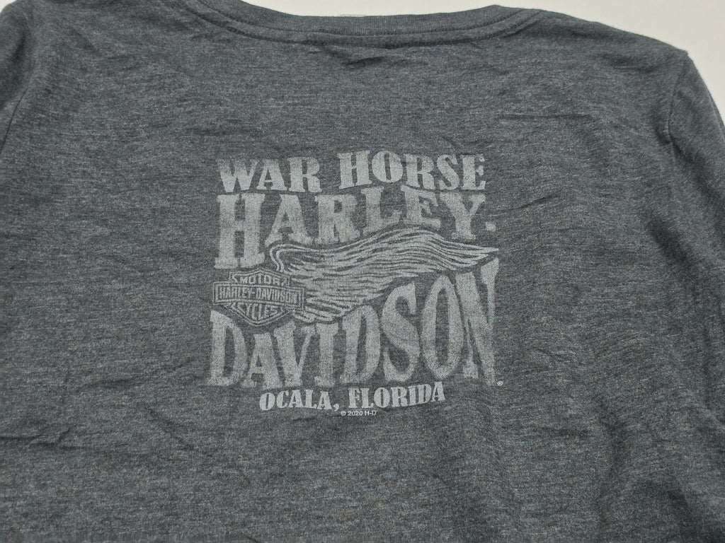 Playera Harley Davidson De Mujer Talla Chica Gris Oscuro