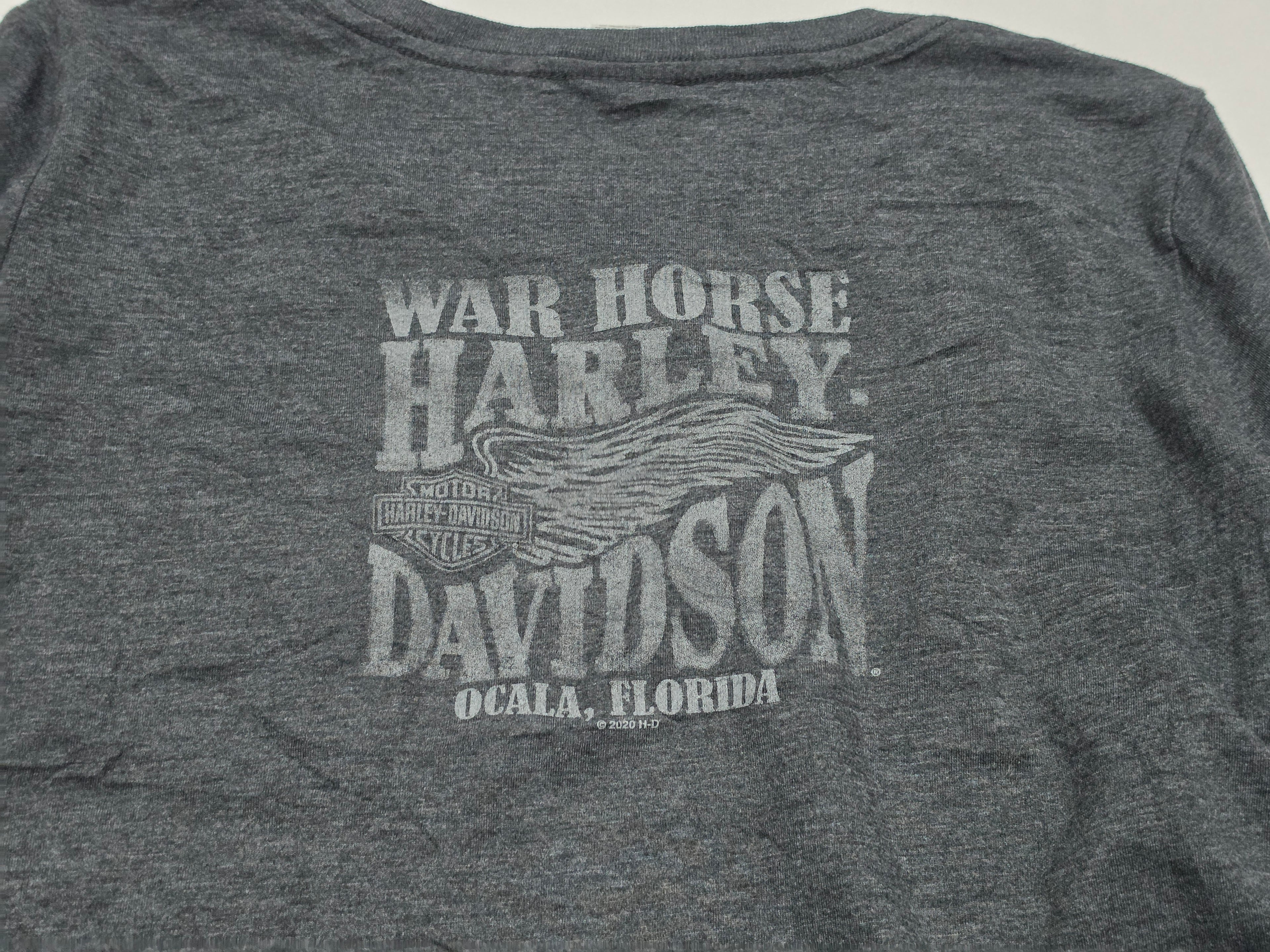 Playera Harley Davidson De Mujer Talla Chica Gris Oscuro