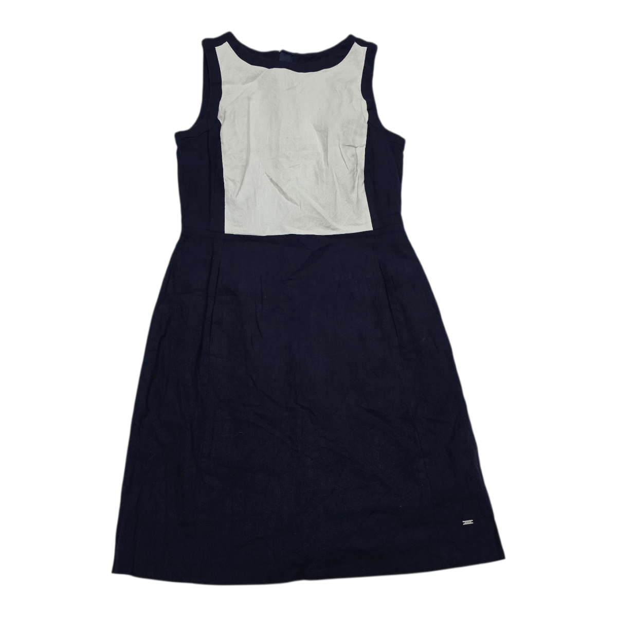 Vestido Tommy Hilfiger Talla 4 Azul Con Blanco Algodón/lino
