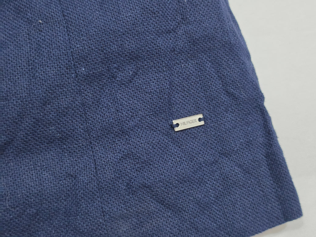 Vestido Tommy Hilfiger Talla 4 Azul Con Blanco Algodón/lino