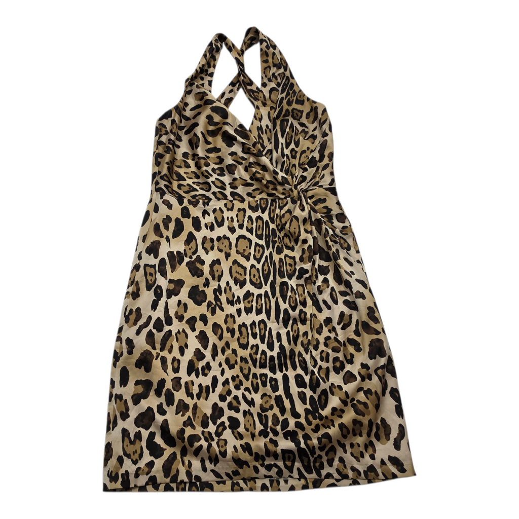Vestido Ralph Lauren Animal Print Color Cafe Talla 14
