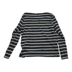 Playera Ralph Lauren Mujer Extra Grande Color Gris Rayada Verde Lisa Xl Rayada