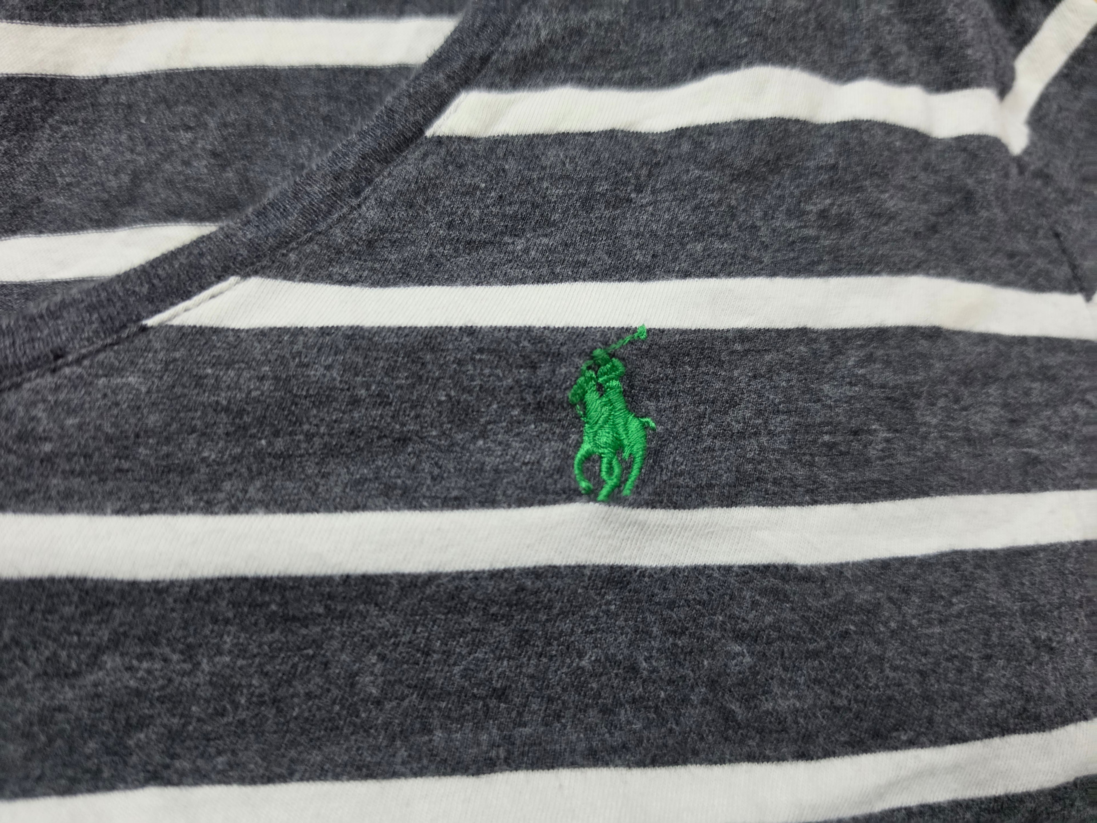 Playera Ralph Lauren Mujer Extra Grande Color Gris Rayada Verde Lisa Xl Rayada