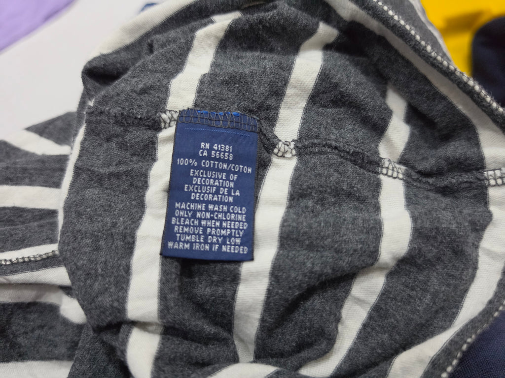 Playera Ralph Lauren Mujer Extra Grande Color Gris Rayada Verde Lisa Xl Rayada