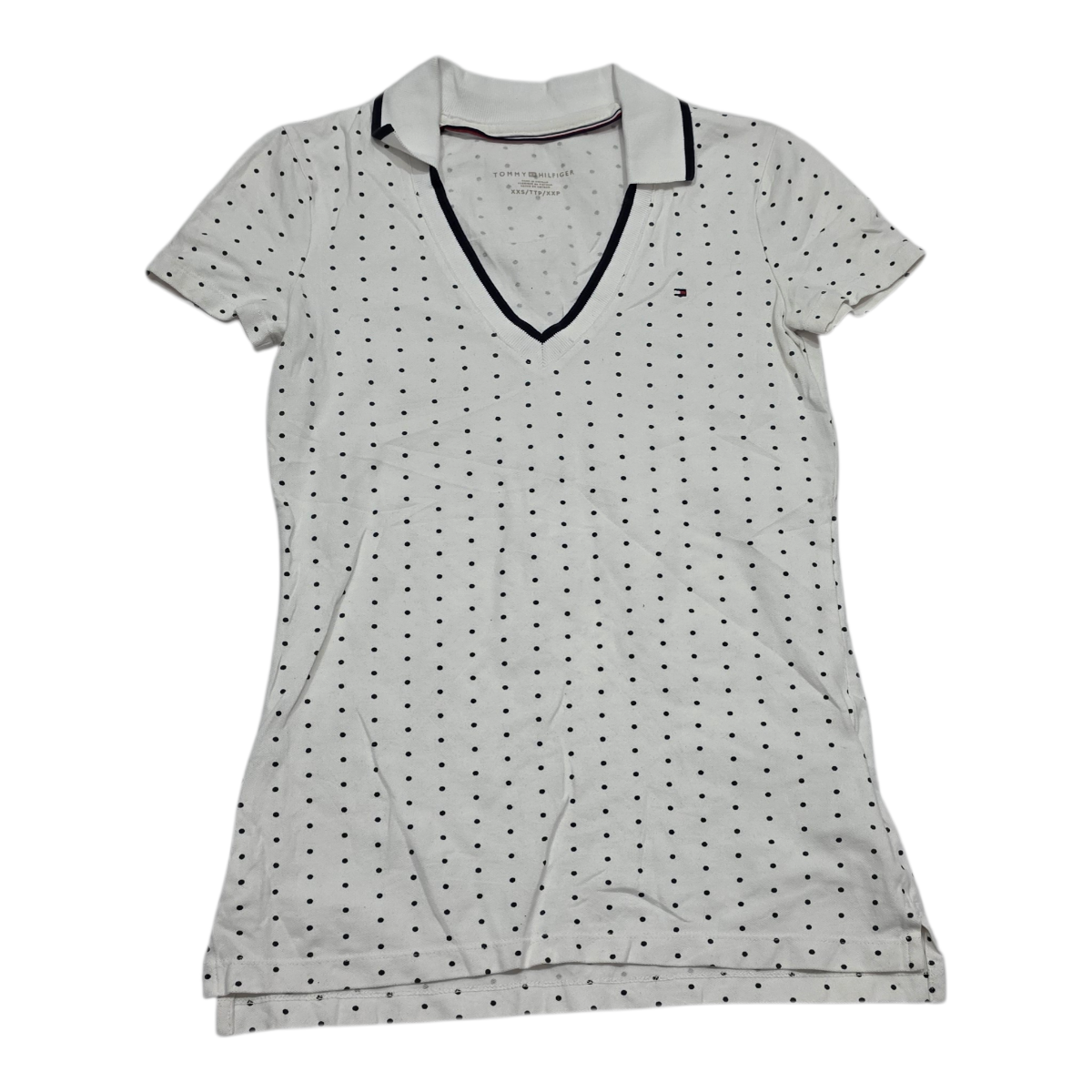 Playera Tommy Hilfiger Talla Xxs De Mujer Blanca Con Lunares