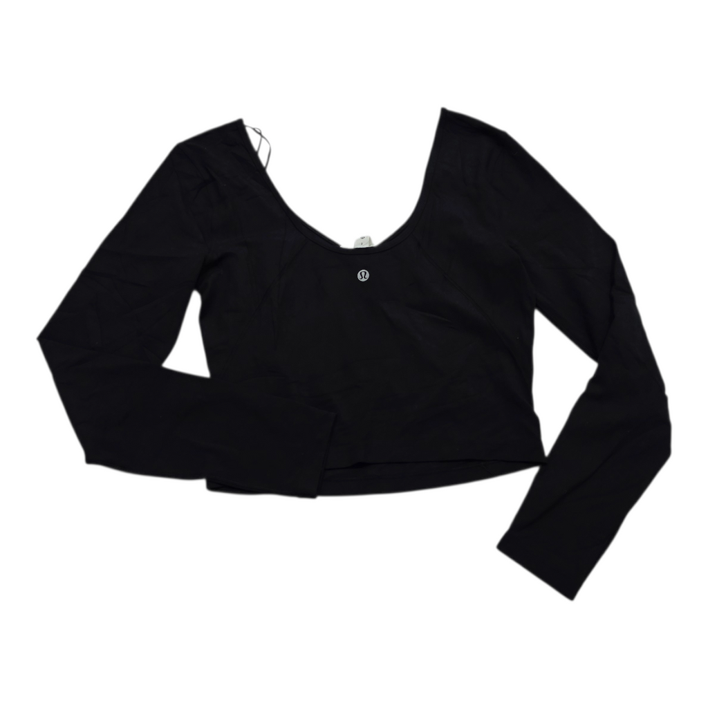 Playera Crop Top Manga Larga Lululemon Color Negro Talla 8