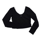Playera Crop Top Manga Larga Lululemon Color Negro Talla 8
