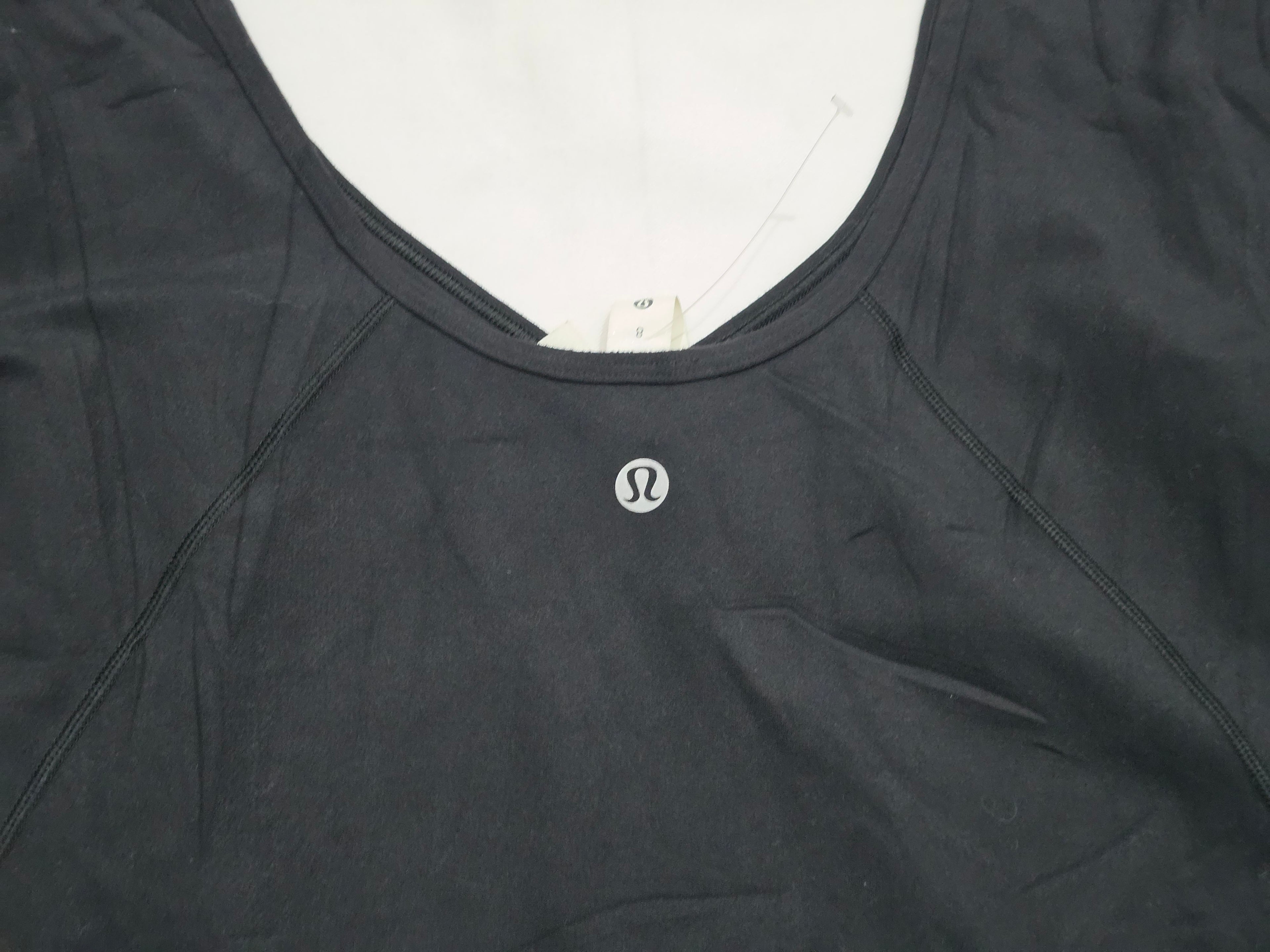 Playera Crop Top Manga Larga Lululemon Color Negro Talla 8