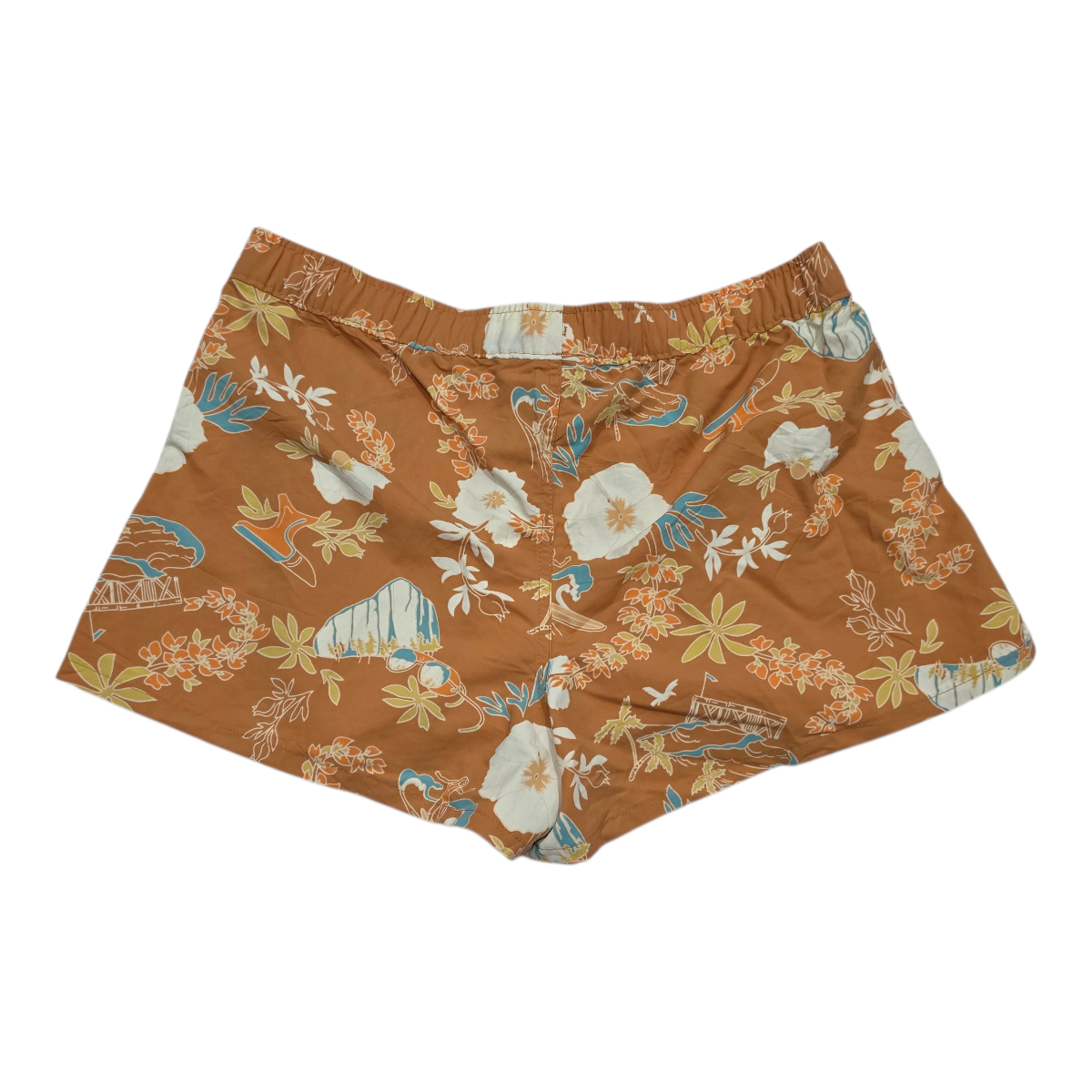 Short Patagonia De Mujer Color Naranja Floreada Mediana