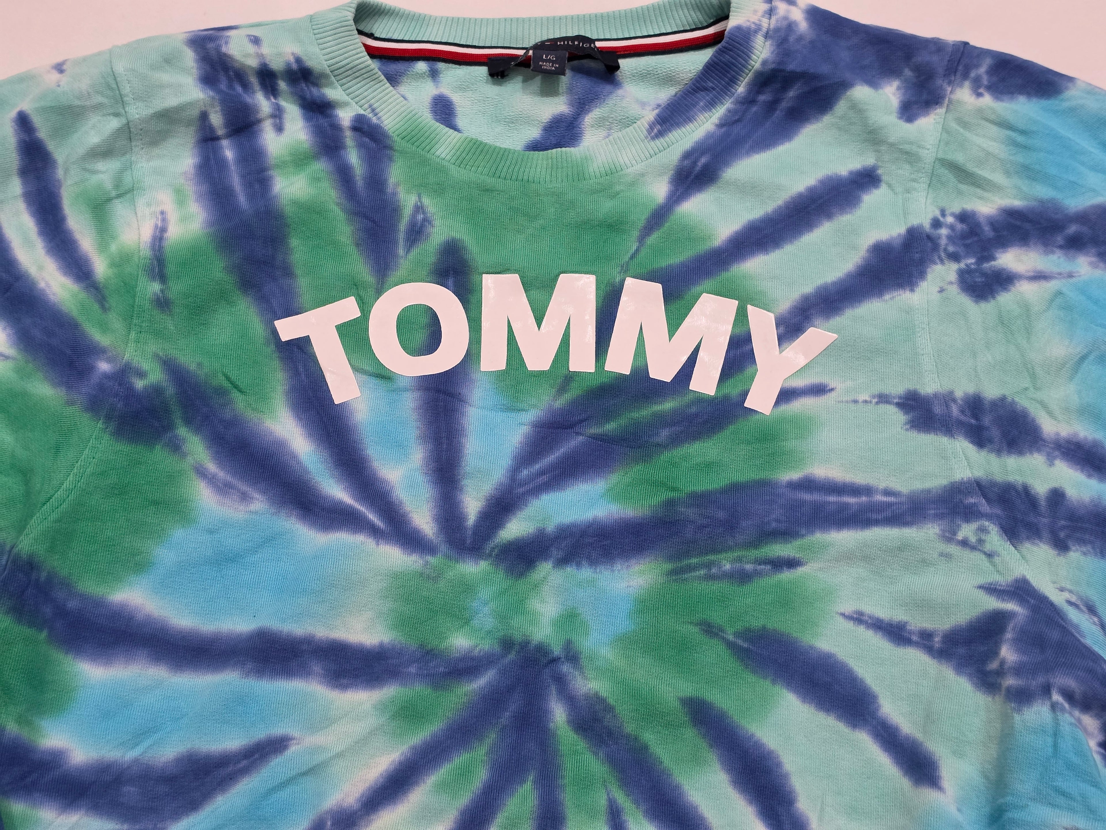 Sudadera Ligera Tommy Hilfiger De Mujer Tie Dye Azul/morado