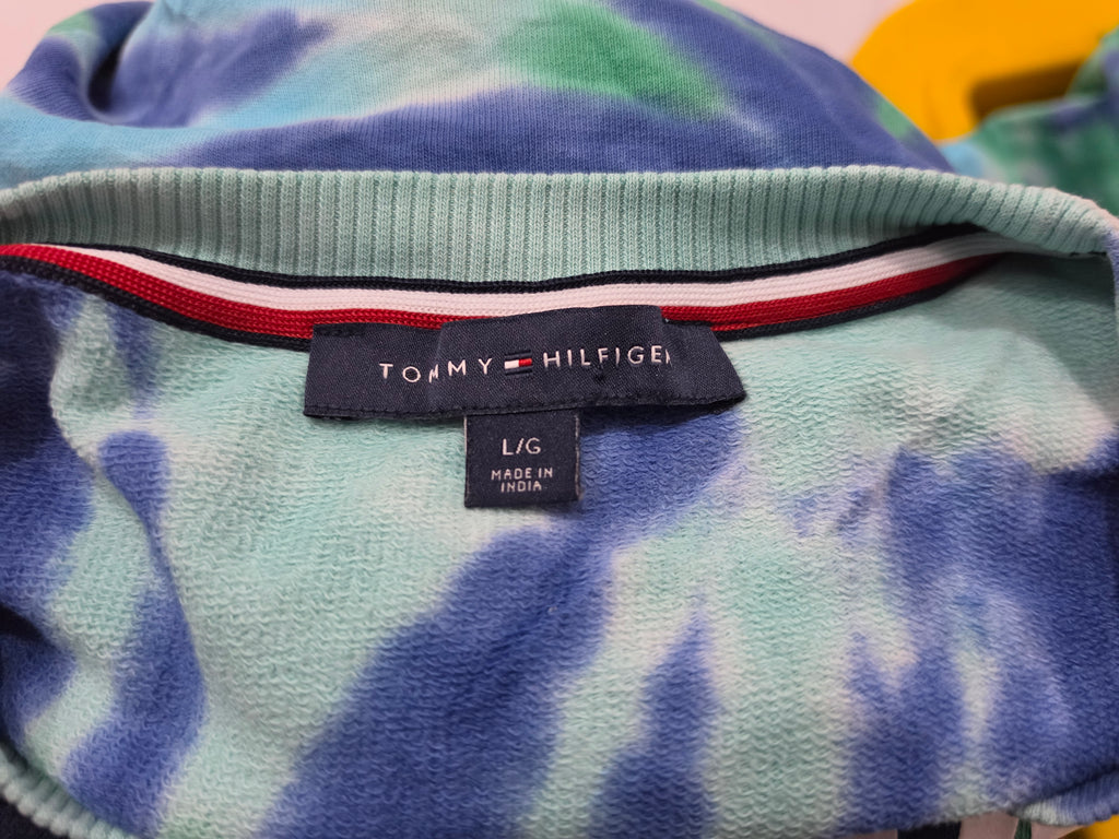 Sudadera Ligera Tommy Hilfiger De Mujer Tie Dye Azul/morado