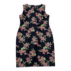 Vestido Tommy Hilfiger Azul Marino Floreada Sin Manga 14
