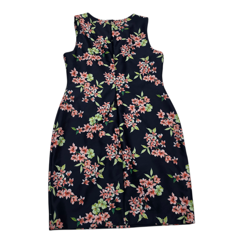 Vestido Tommy Hilfiger Azul Marino Floreada Sin Manga 14