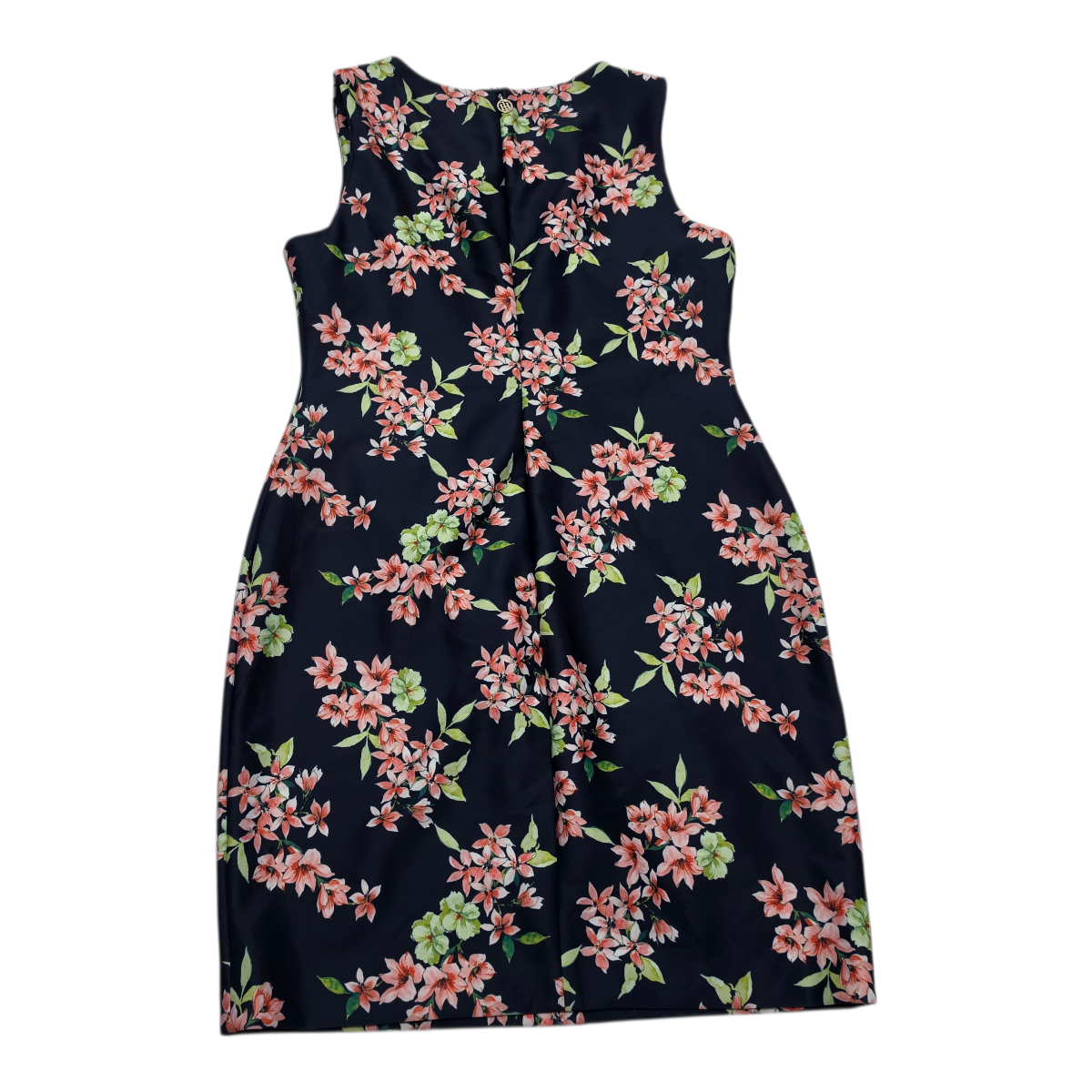 Vestido Tommy Hilfiger Azul Marino Floreada Sin Manga 14