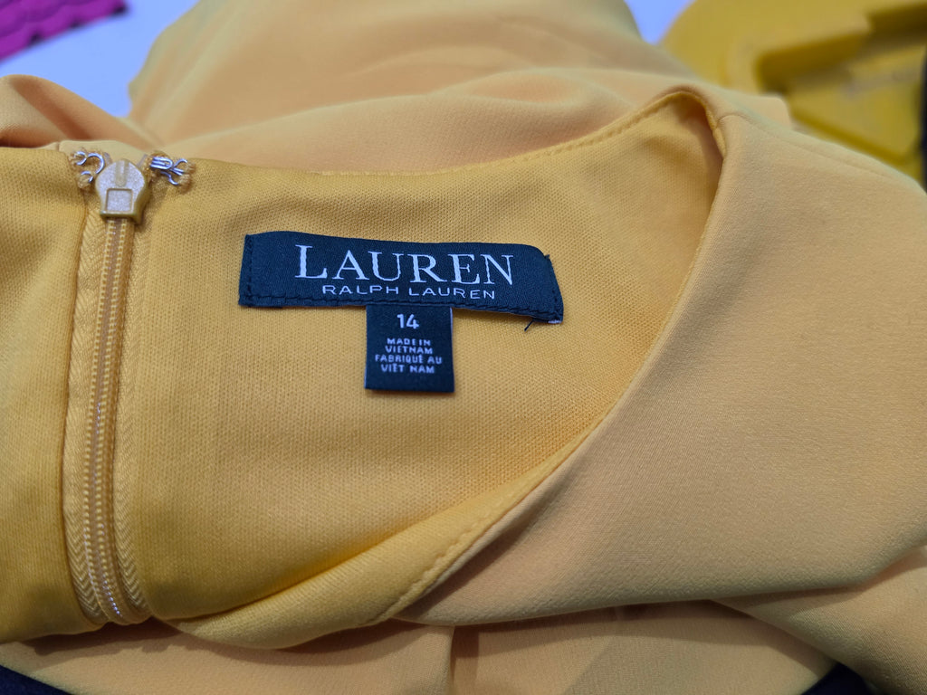Vestido Ralph Lauren De Mujer Talla 14 Color Amarillo