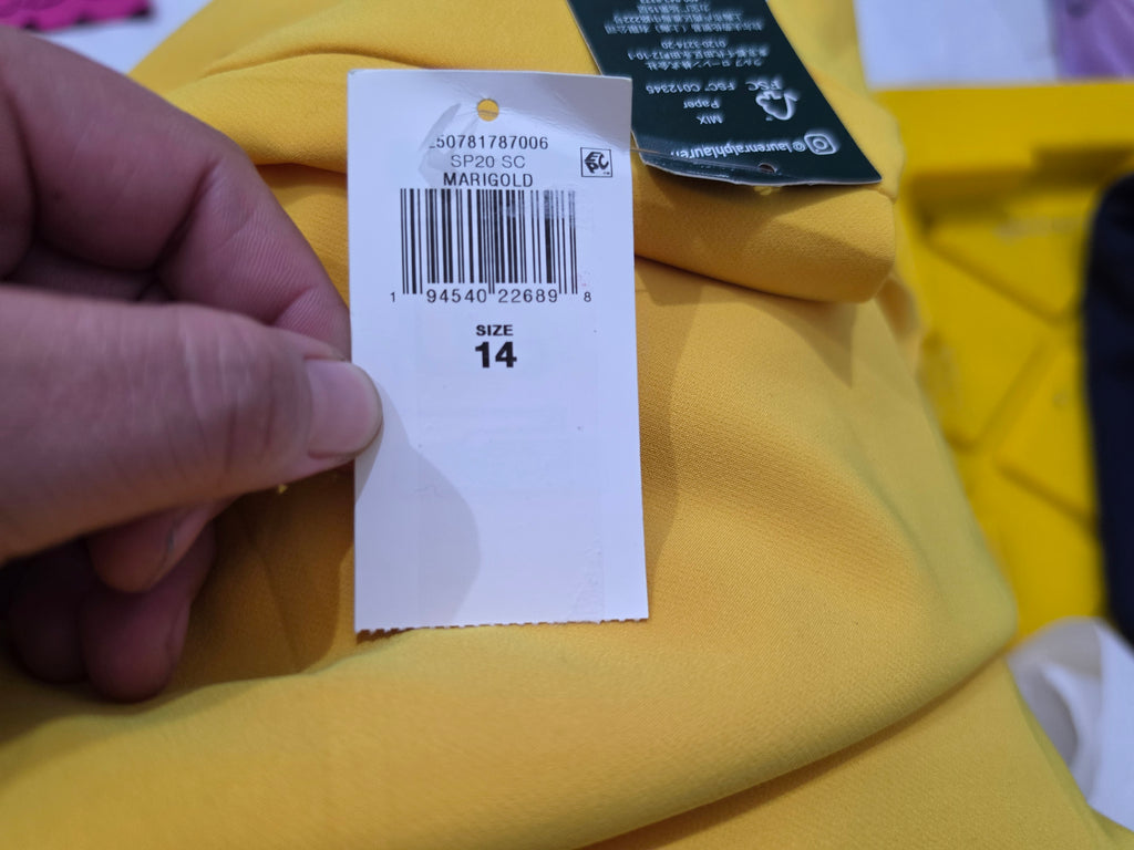 Vestido Ralph Lauren De Mujer Talla 14 Color Amarillo