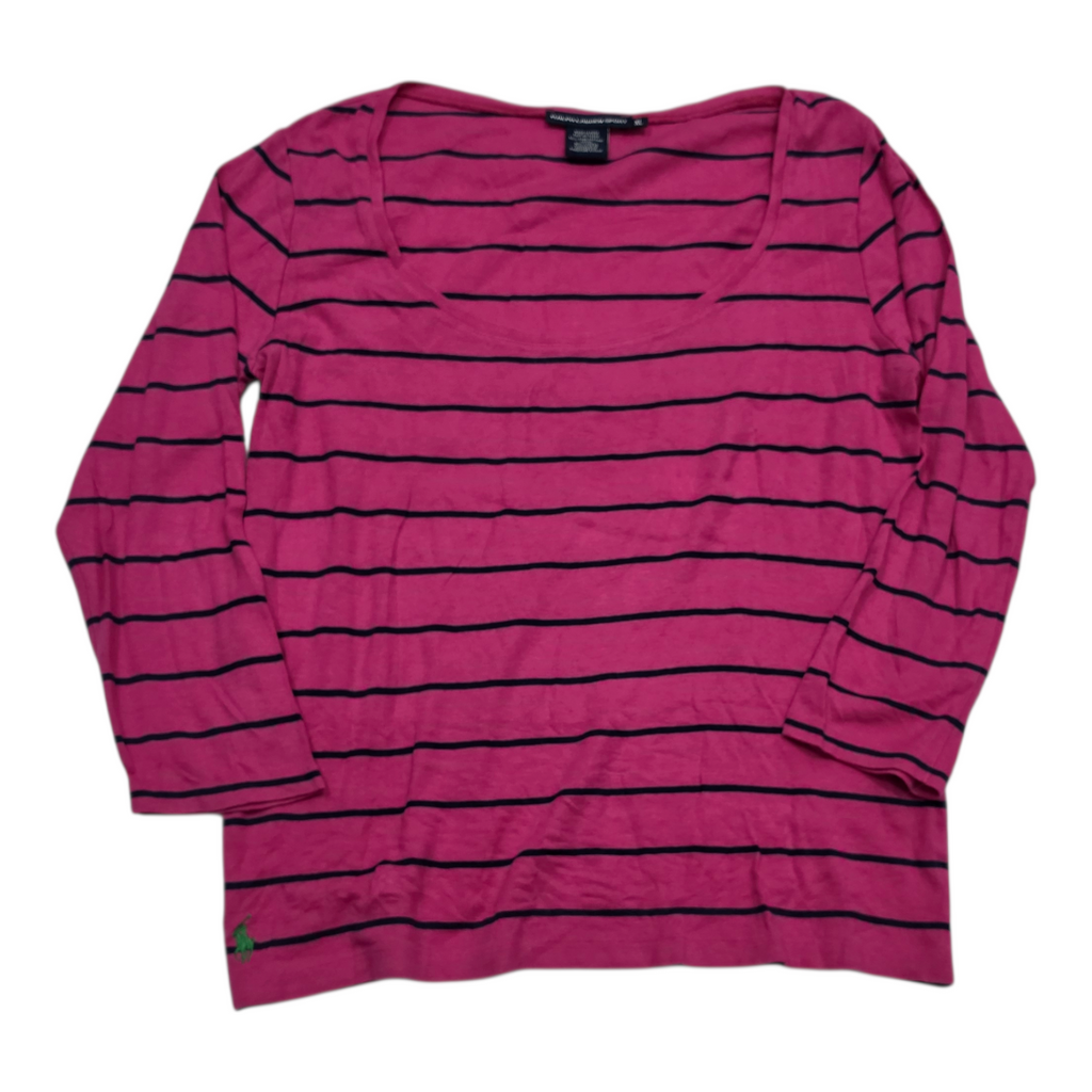 Playera Ralph Lauren Sport Extra Grande Color Rosa Rayada