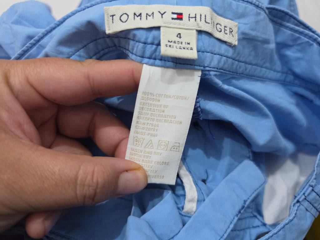 Pantalon Tommy Hilfiger Azul Acero Cargo De Mujer Talla 4
