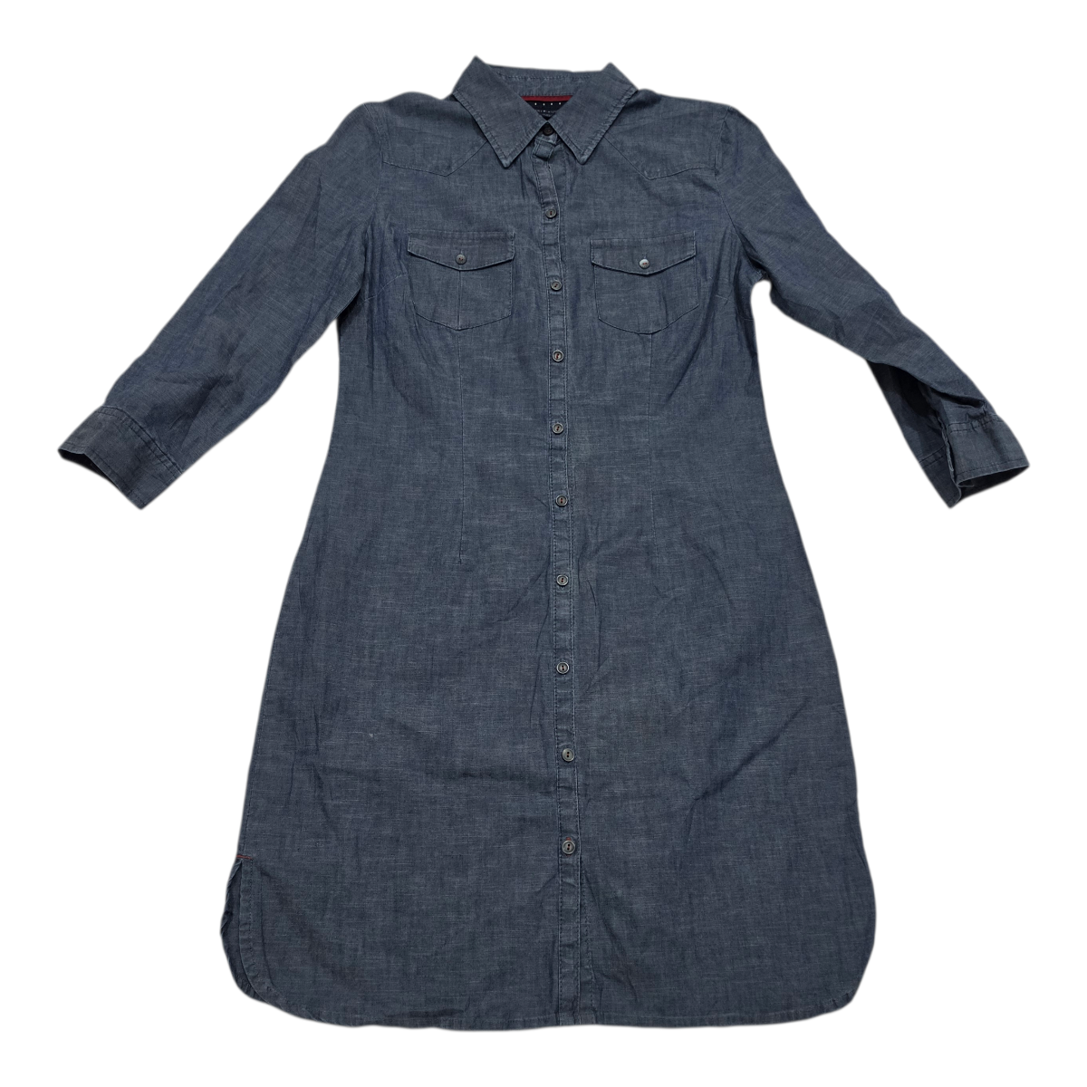 Vestido Camisero Tommy Hilfiger Azul Aceromujer Talla Chica