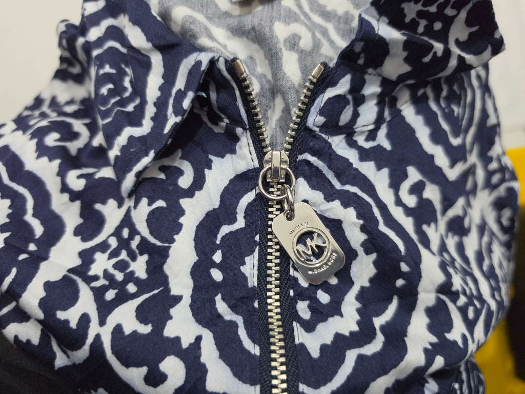 Blusa Michael Kors Mujer Talla 10 Con Cierre Azulblanco