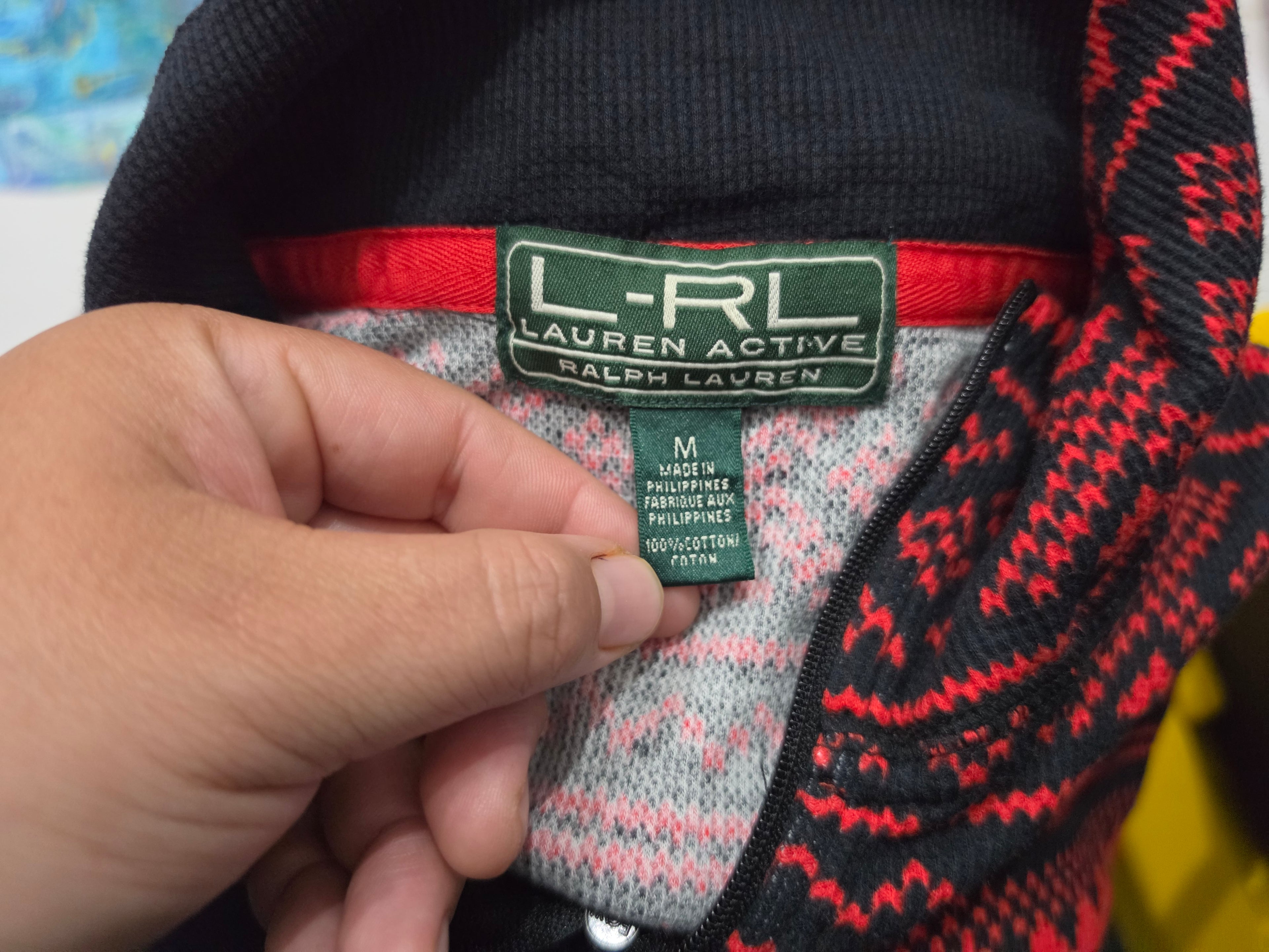Sudadera Ligera Ralph Lauren Cierre Rojonegro Mujer Mediano