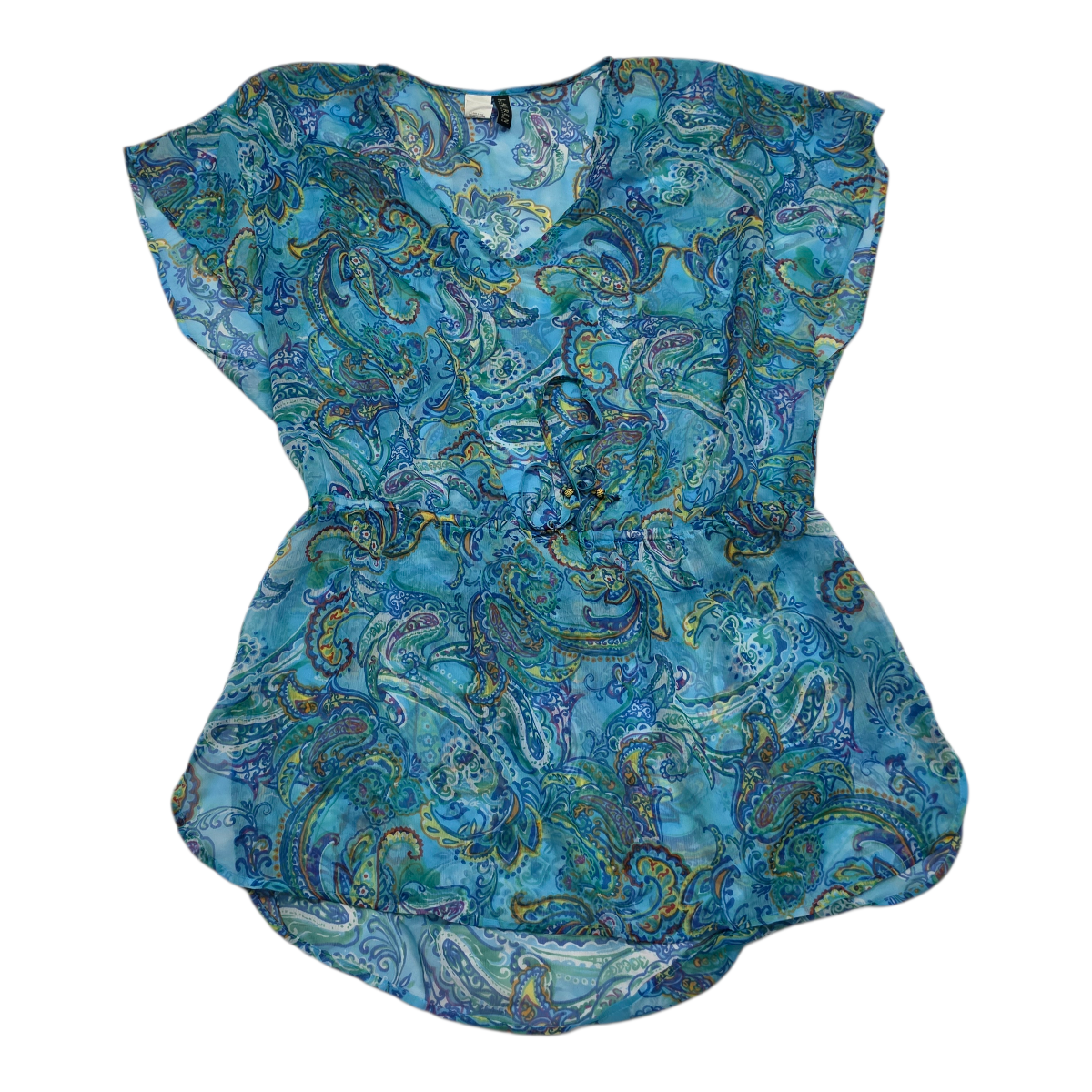 Vestido Playero Ralph Lauren De Mujer Mediana Azul Figuras