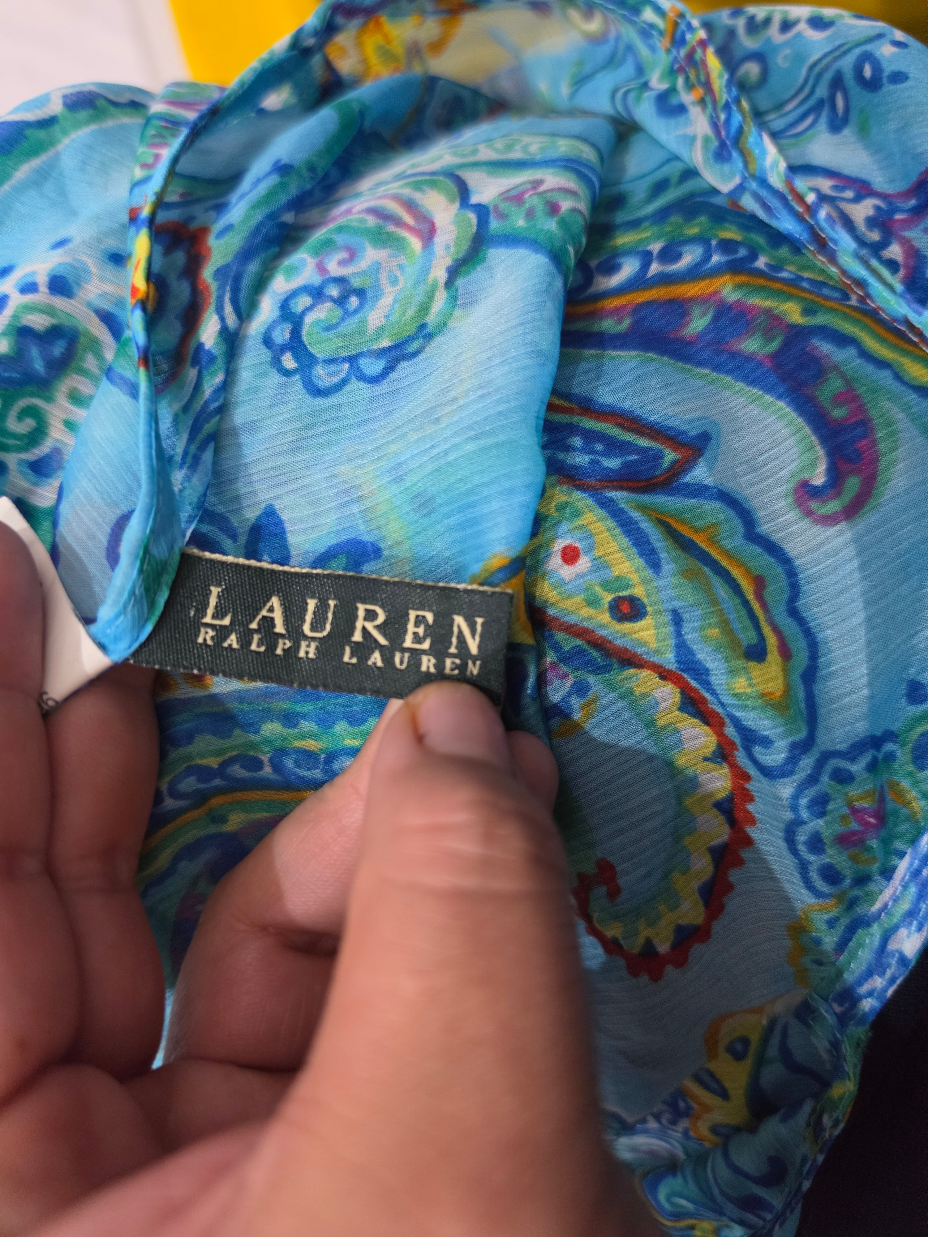 Vestido Playero Ralph Lauren De Mujer Mediana Azul Figuras