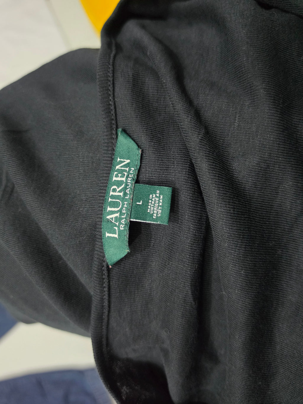 Playera Ralph Lauren Negro Con Dorado Manga Larga Grande