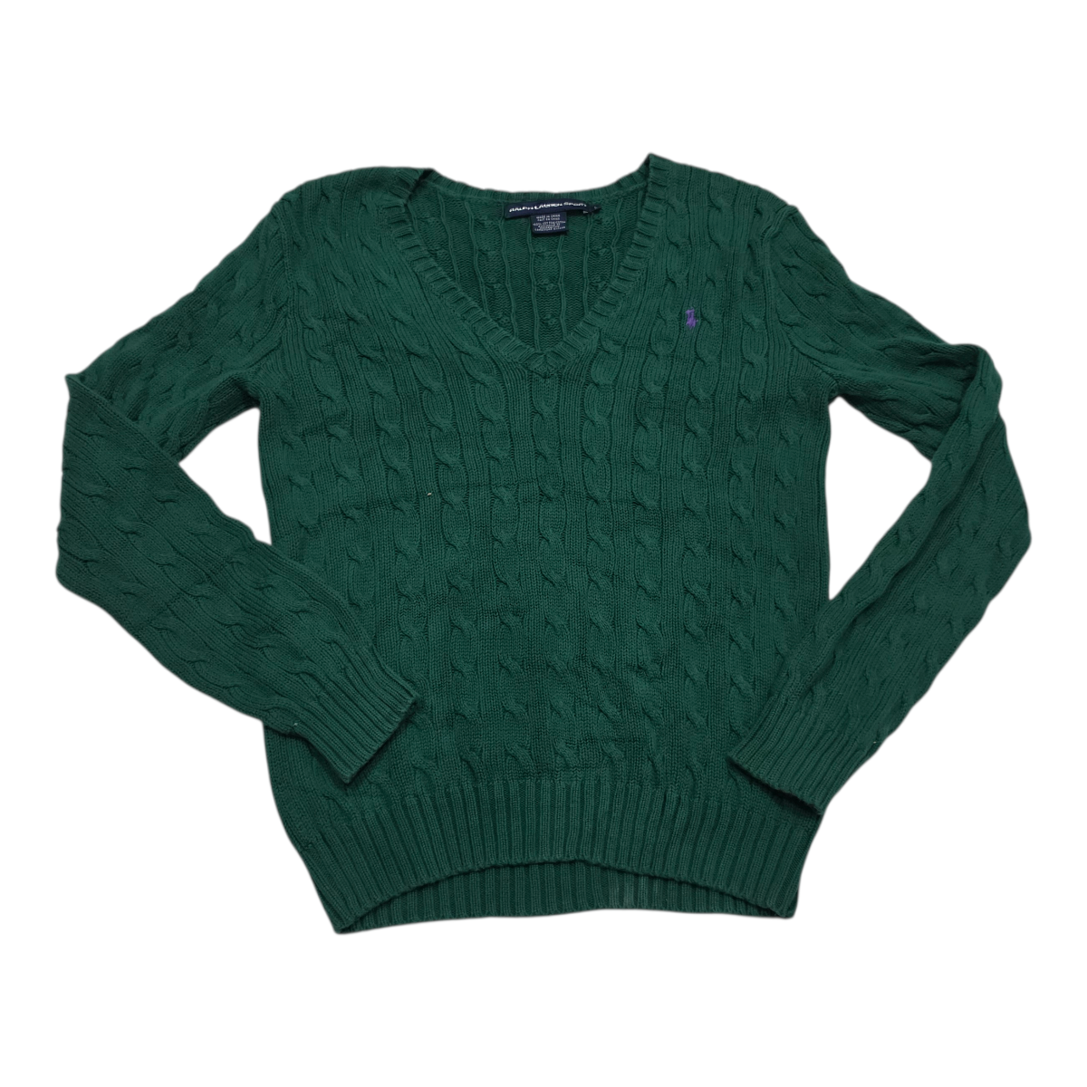 Sueter Ralph Lauren Sport Verde Oscuro Poni Morado