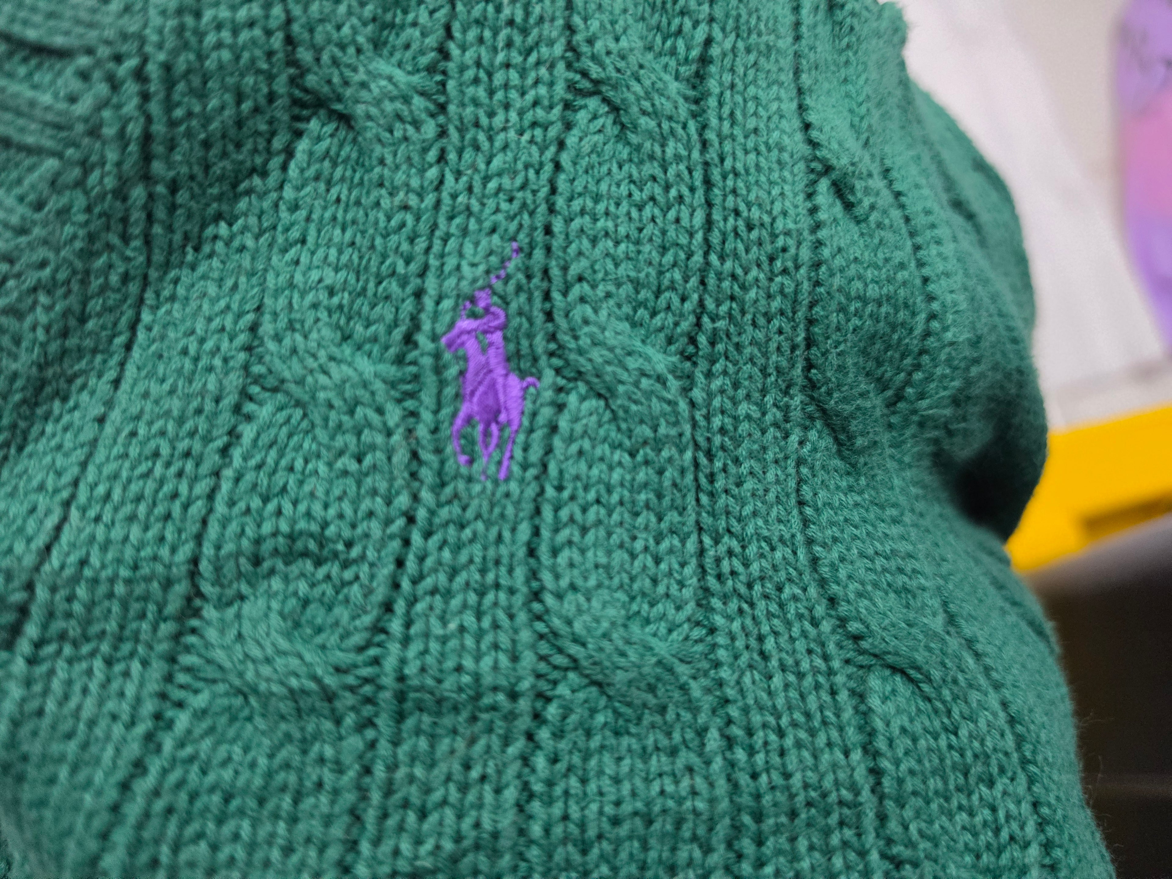 Sueter Ralph Lauren Sport Verde Oscuro Poni Morado