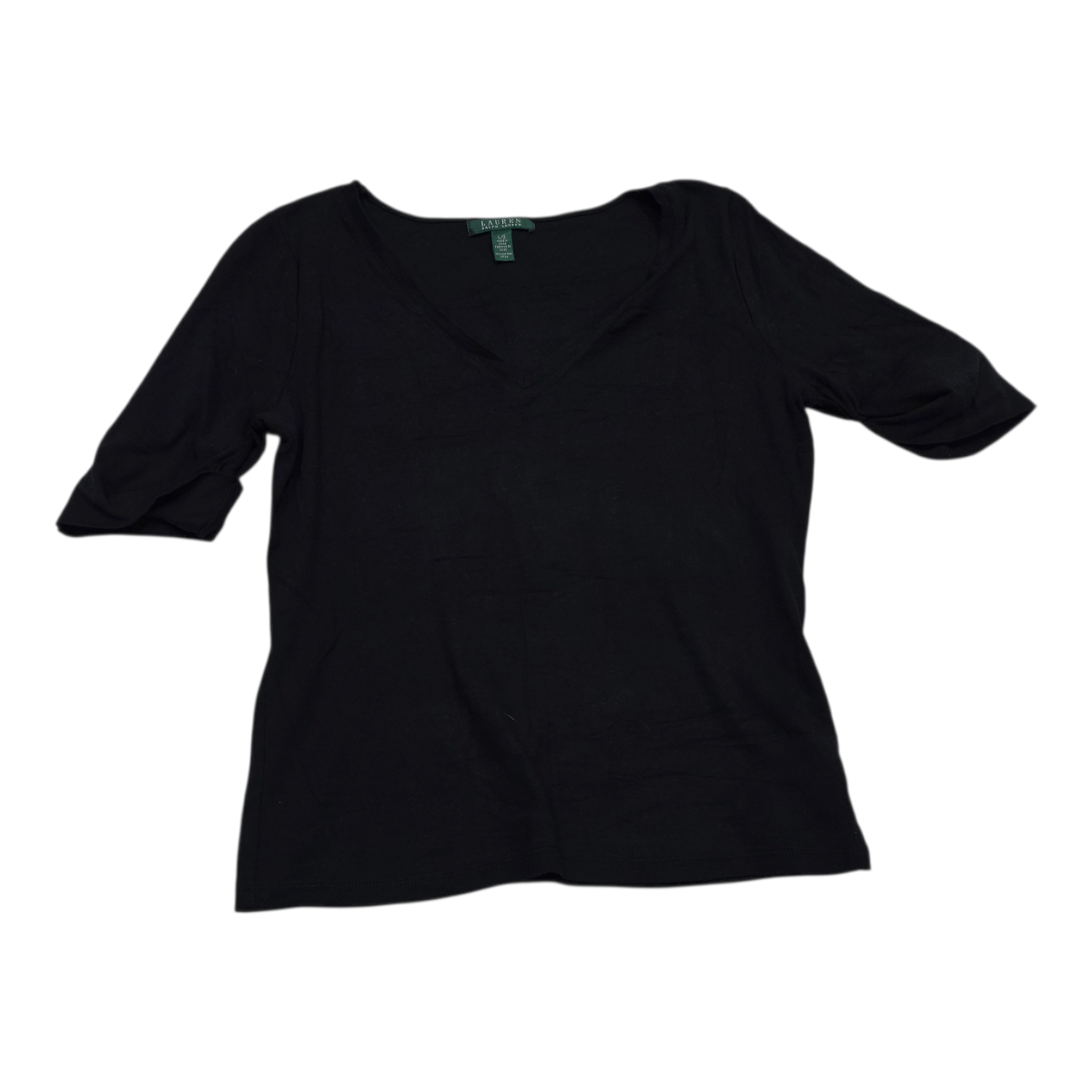 Playera Basica Ralph Lauren grande mujer Manga Corta Cuello V