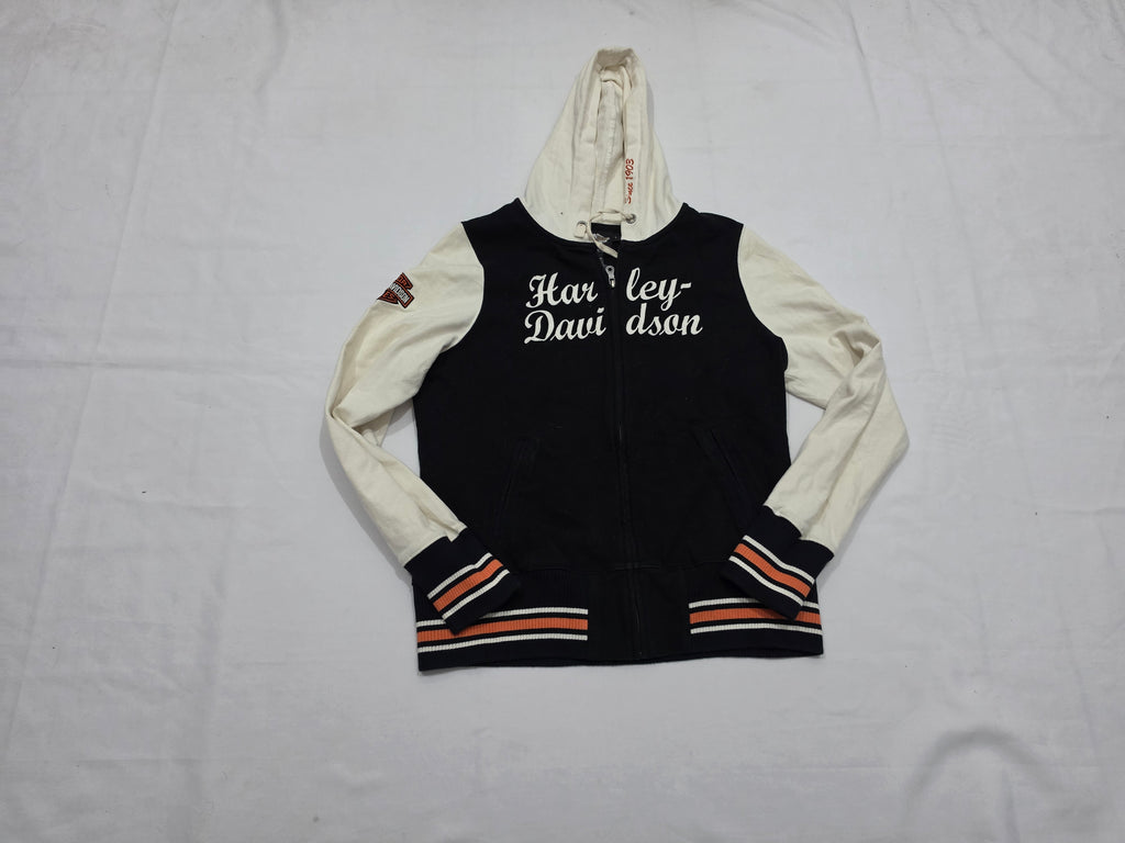 Chamarra Ligera Harley Davidson De Mujer Grande Negra/blanco