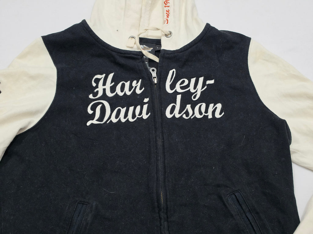Chamarra Ligera Harley Davidson De Mujer Grande Negra/blanco
