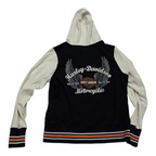 Chamarra Ligera Harley Davidson De Mujer Grande Negra/blanco