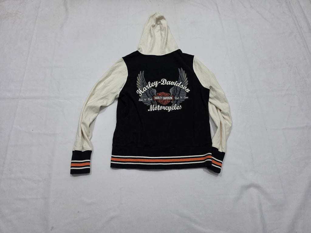 Chamarra Ligera Harley Davidson De Mujer Grande Negra/blanco