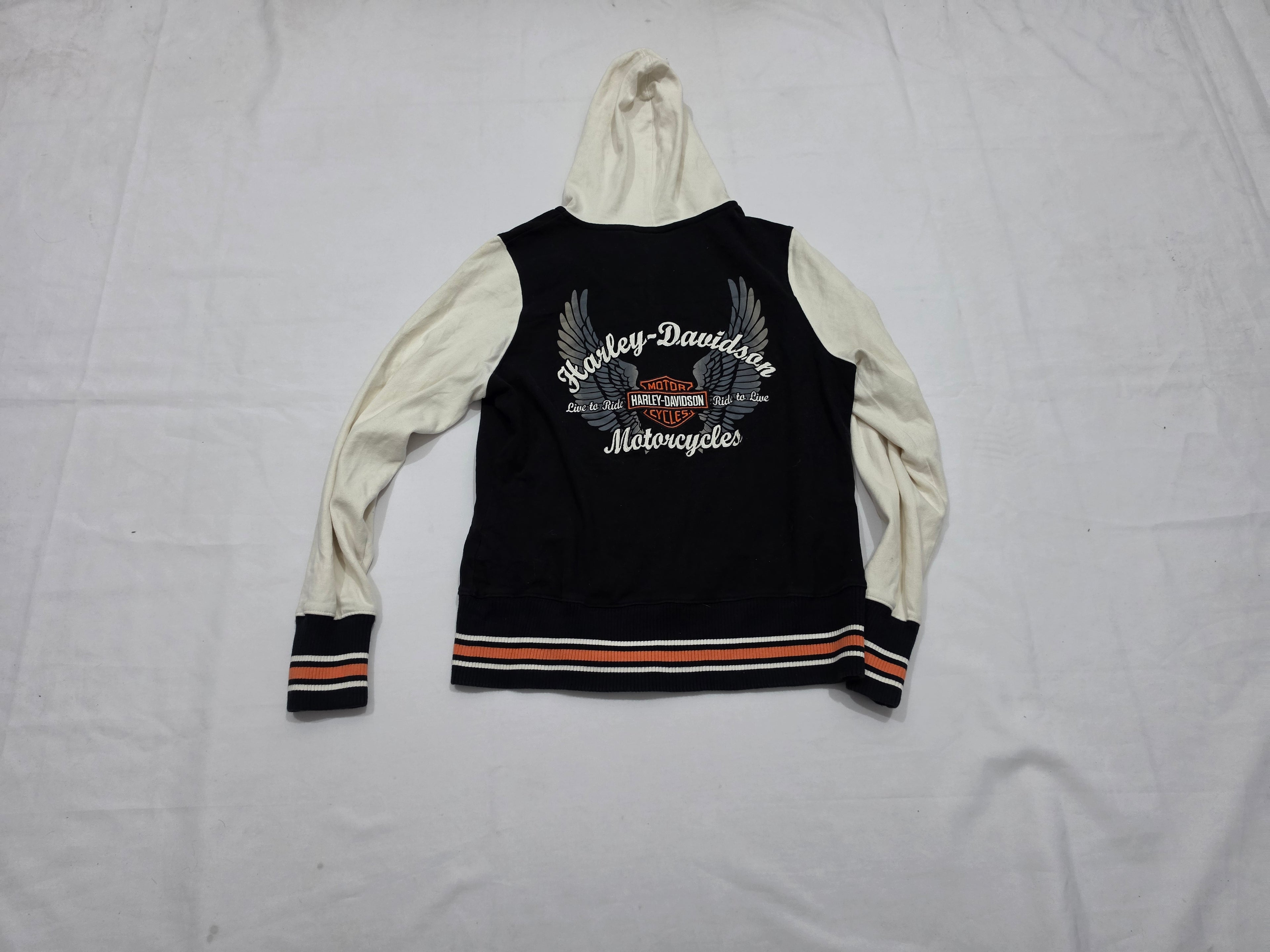 Chamarra Ligera Harley Davidson De Mujer Grande Negra/blanco