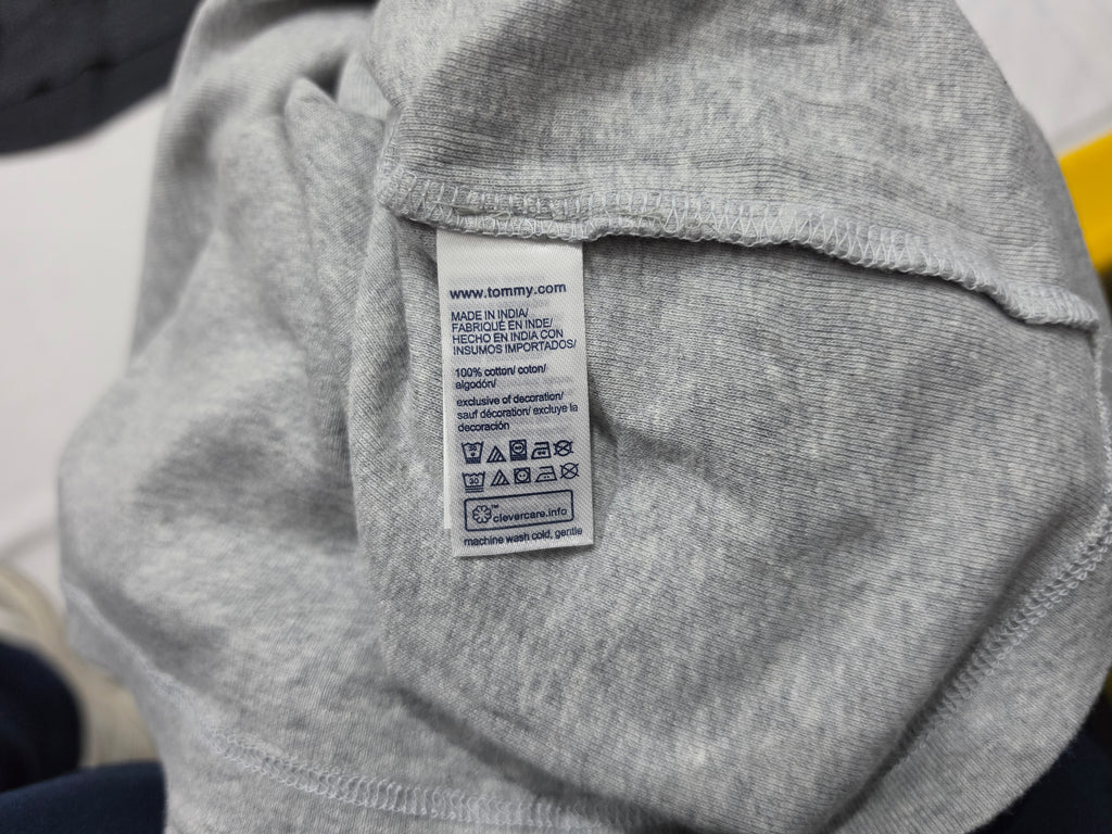 Playera Tommy Hilfiger Extra Grande Gris Claro Manga Corta