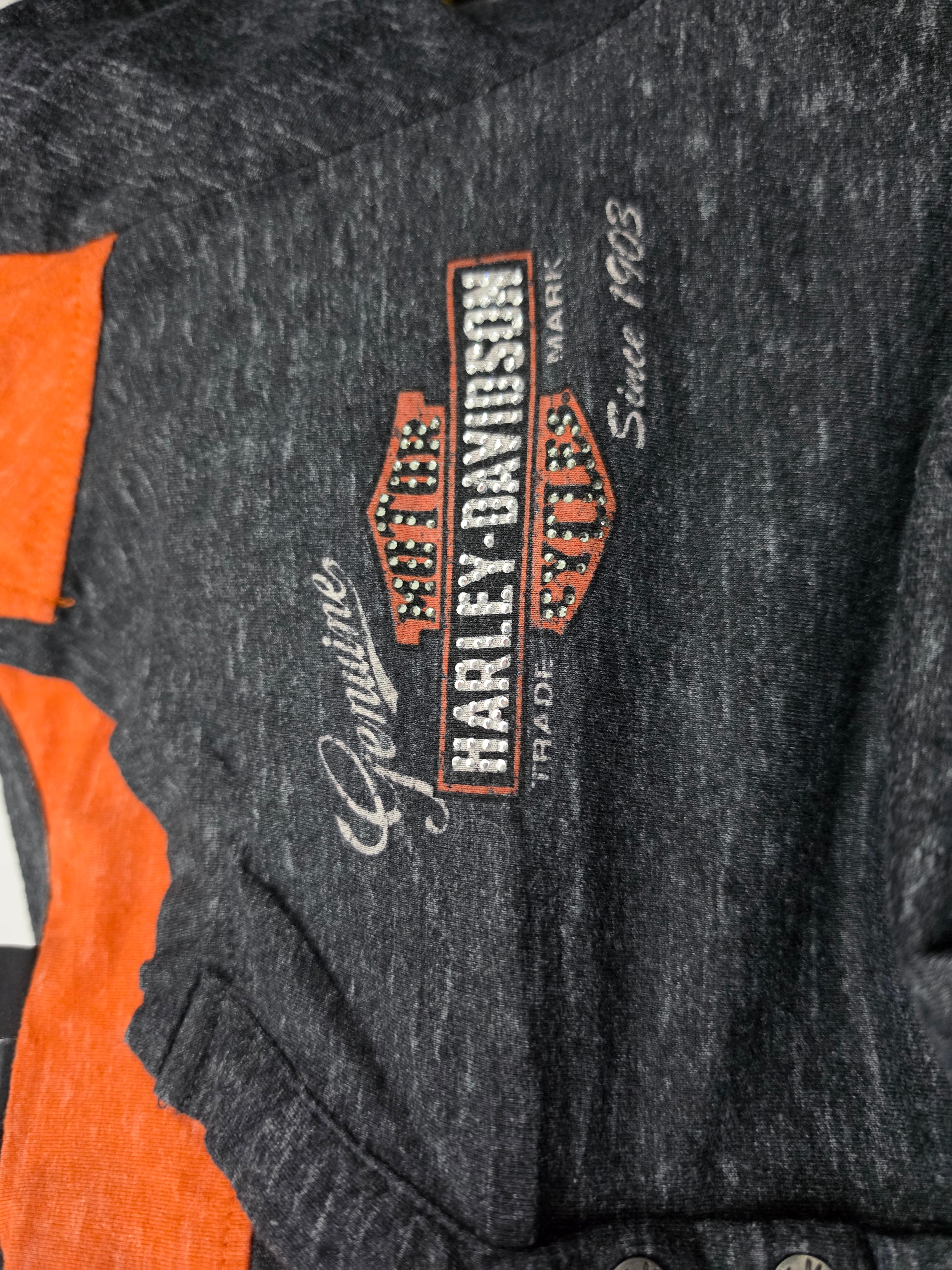 Playera Harley Davidson Mujer Color Gris Extra Grande Gris