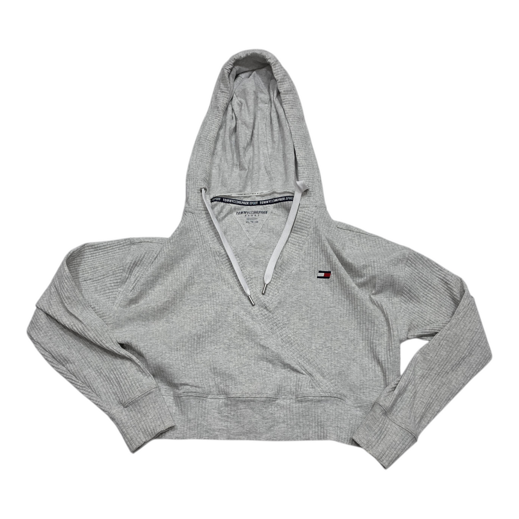 Sudadera Corta Tommy Hilfiger Mujer Extra Chica Gris Claro