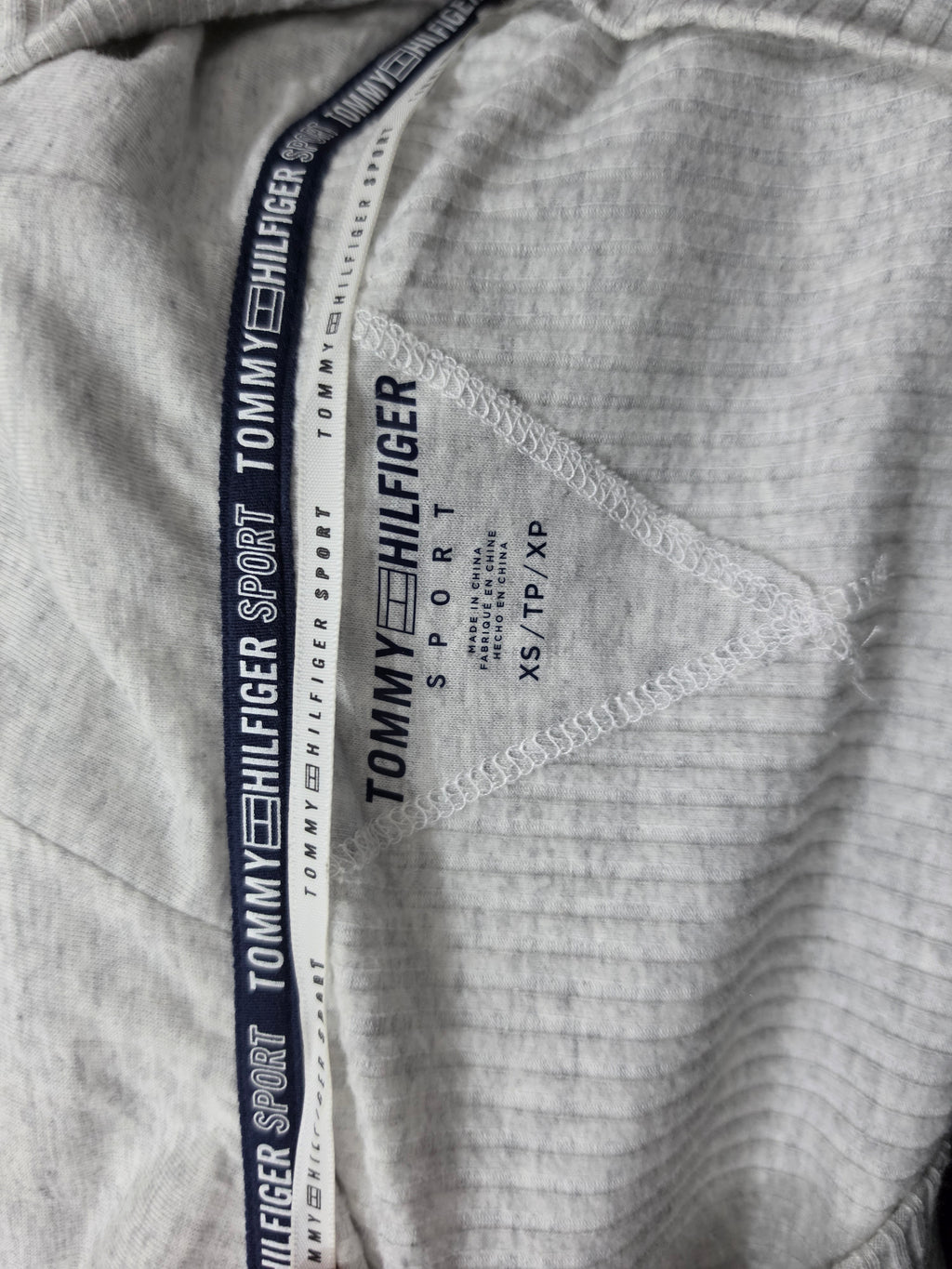 Sudadera Corta Tommy Hilfiger Mujer Extra Chica Gris Claro