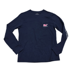 Playera Vineyard Vines Adolescente Azul Marino Ballena Rosa