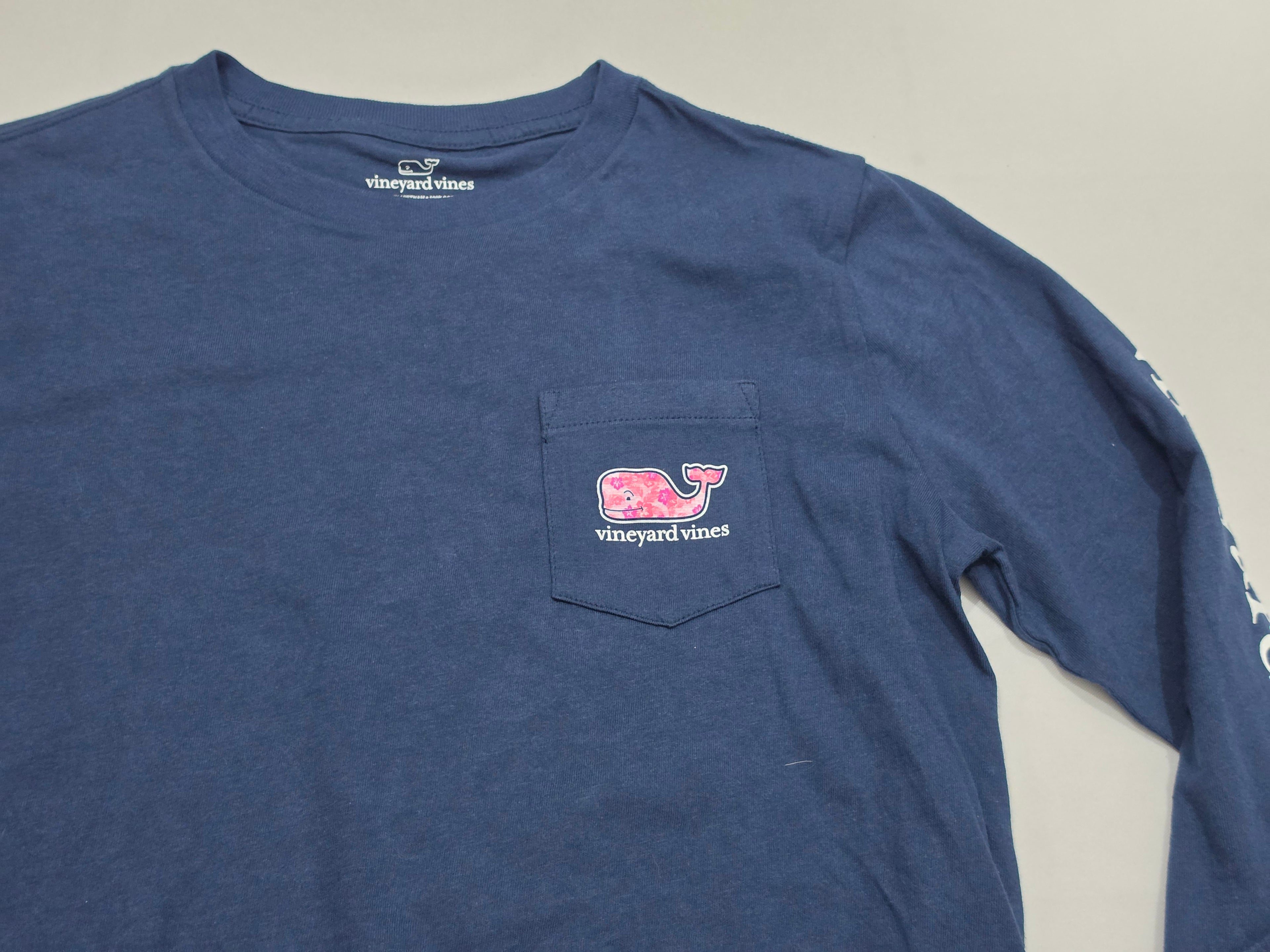 Playera Vineyard Vines Adolescente Azul Marino Ballena Rosa