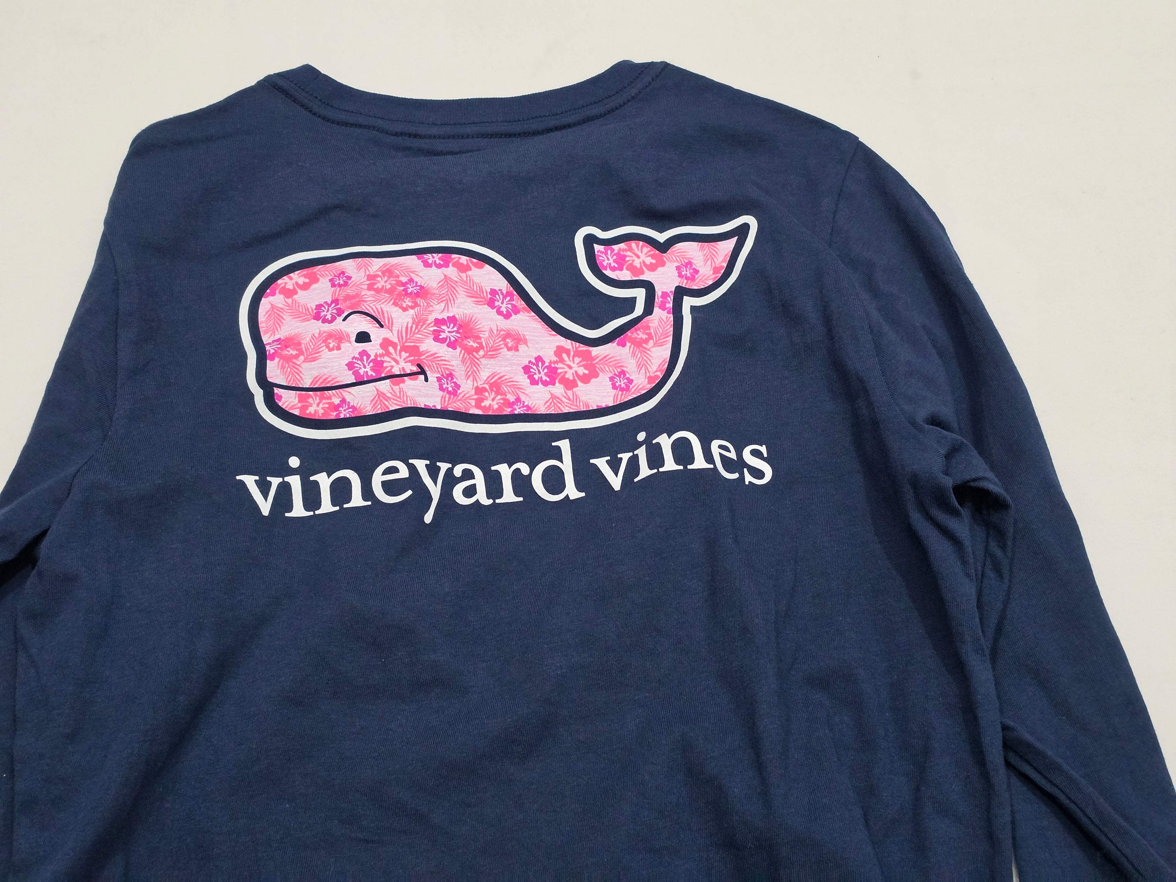 Playera Vineyard Vines Adolescente Azul Marino Ballena Rosa
