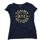Playera Tommy Hilfiger Mujer Manga Corta Azul Marino Dorado
