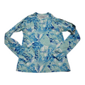 Playera Columbia Pfg Azul Con Plantas De Mujer Talla Chica