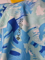 Playera Columbia Pfg Azul Con Plantas De Mujer Talla Chica